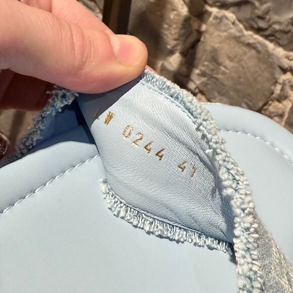 Louis Vuitton Light Blue Denim Monogram Maya Platform Sandals - Picture 10 of 11